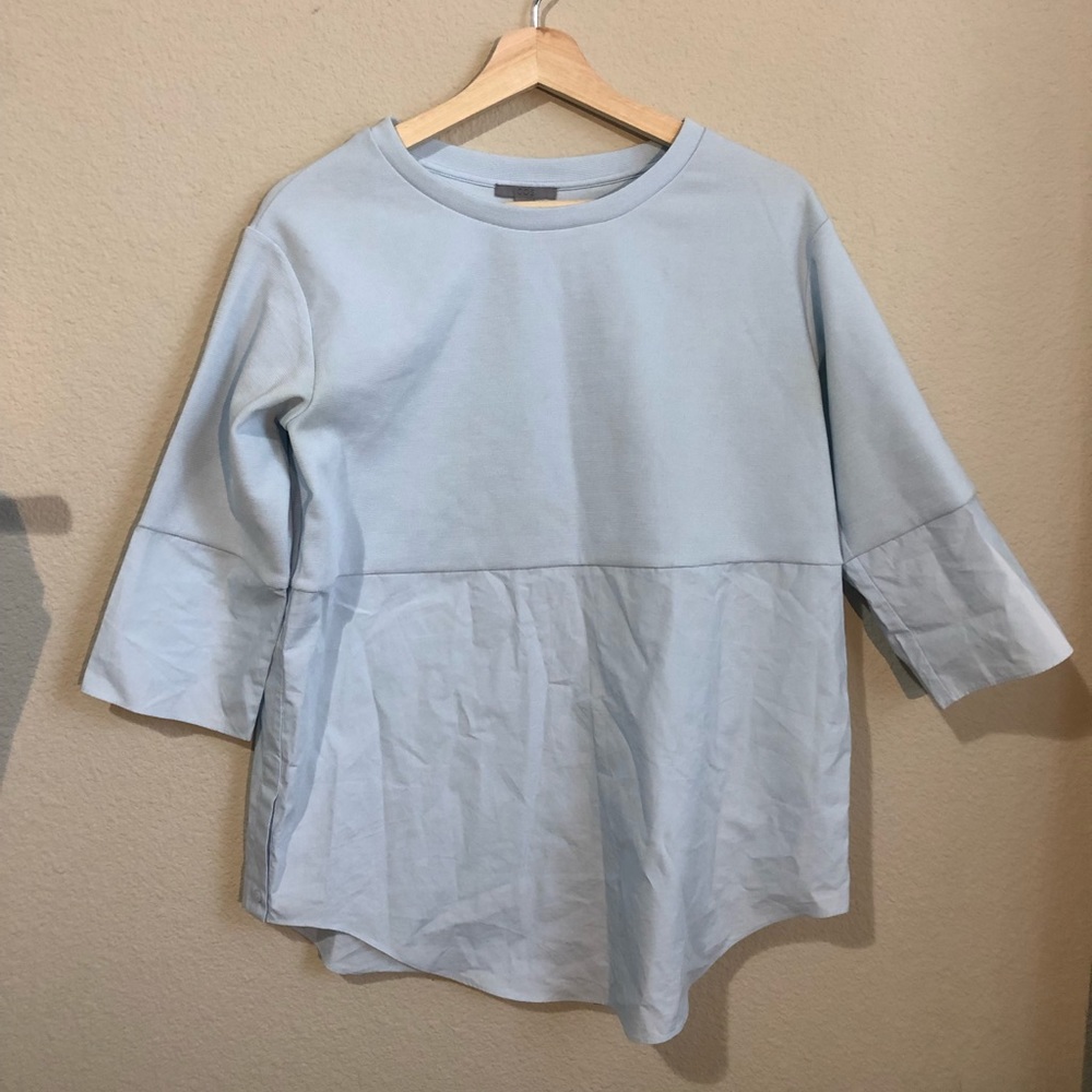 COS baby blue cotton blouse